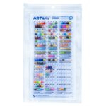 Muestrario de colores Artkal Beads MIDI 5mm, muestra organizada por referencia para identificar fácilmente los tonos disponibles.