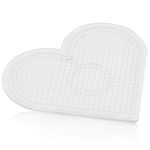 Tabla mini corazón transparente para beads de 2.6mm, Longitud 9.0 cm., ideal para pixel-art y manualidades.