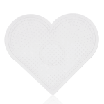 Tabla mini corazón transparente para beads de 2.6mm, Longitud 9.0 cm., ideal para pixel-art y manualidades.