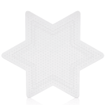 Tabla mini estrella transparente para beads de 2.6mm, Medidas: 9.2 x 10.5 cm, ideal para pixel-art y manualidades.