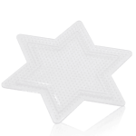 Tabla mini estrella transparente para beads de 2.6mm, Medidas: 9.2 x 10.5 cm, ideal para pixel-art y manualidades.
