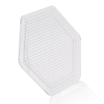 Tabla mini hexagonal transparente para beads de 2.6mm, Diámetro: 8 cm, ideal para pixel-art y manualidades.