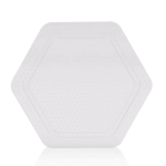 Tabla mini hexagonal transparente para beads de 2.6mm, Diámetro: 8 cm, ideal para pixel-art y manualidades.